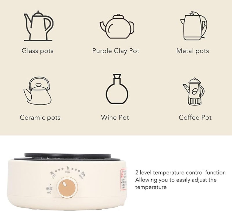 Beige Portable Single Burner Electric Hot Plate 360 Degree Heating Countertop Stove 110V US Plug - Image 5