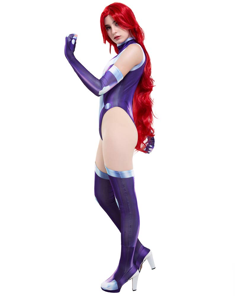 Cosplay.fm Women's Super Speed Cosplay 3D Printed Bodysuit Costume (L, Purple) - Image 5