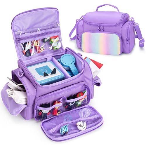 GRAOSO Carrying Case Compatible with Toniebox 21 Portable Bag for Audio Player Starter Set Storage Travel Case for Charging Statn Headphone Shoulder Strap and Handle Purple Patented Design Bag Only - Image 1