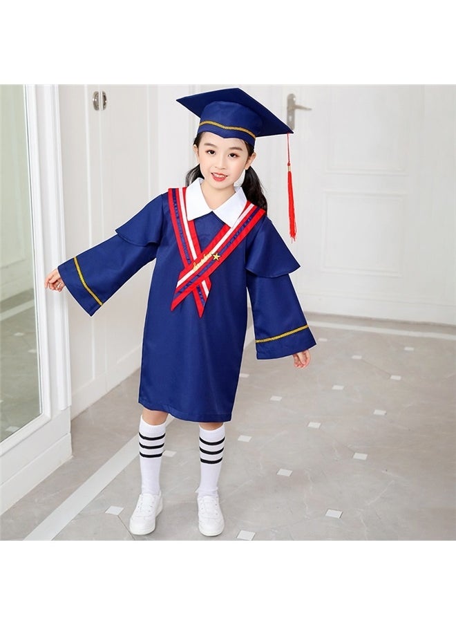yongsheng Kids Graduation Role Pretend Play Costume With Cap 130cm，Graduation Gown Set for Children Bachelor Hat Certificate Kindergarten Preschool Graduation Uniform Easy to Wear  - Image 1
