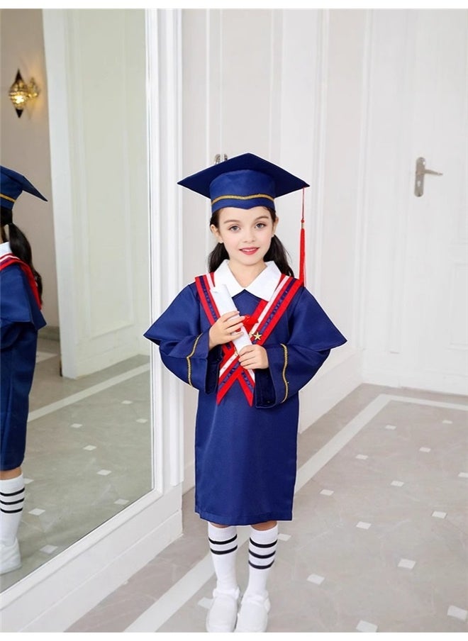 yongsheng Kids Graduation Role Pretend Play Costume With Cap 130cm，Graduation Gown Set for Children Bachelor Hat Certificate Kindergarten Preschool Graduation Uniform Easy to Wear  - Image 3