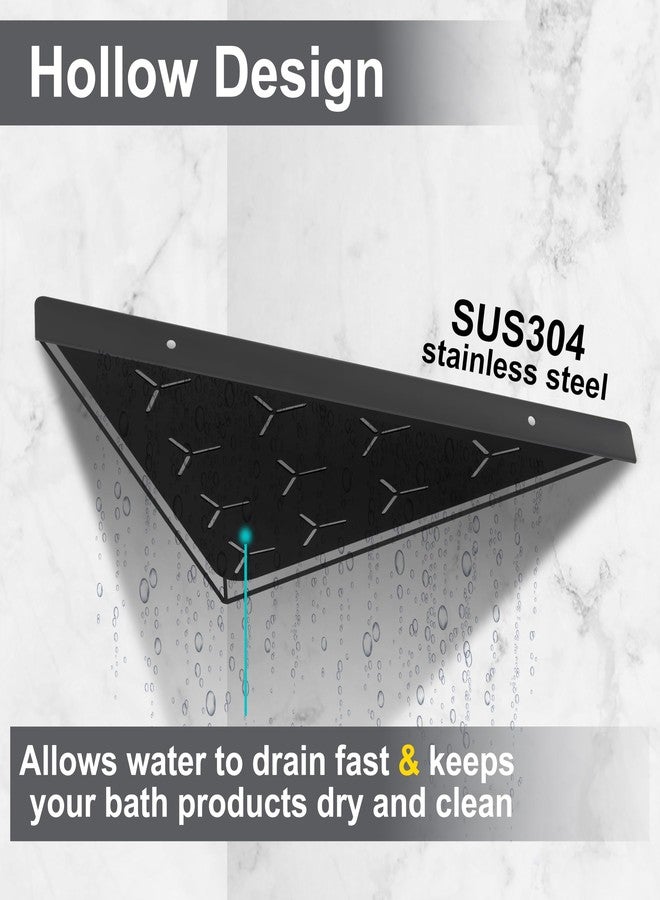 Admeya Bathroom Corner Shelf 11" Slot Design Recessed Shower Shelves for Tiled Wall, 304 Stainless Steel Corner Shelves for Bathroom Organizer No Drilling, Matte Black 1 Pack - Image 5