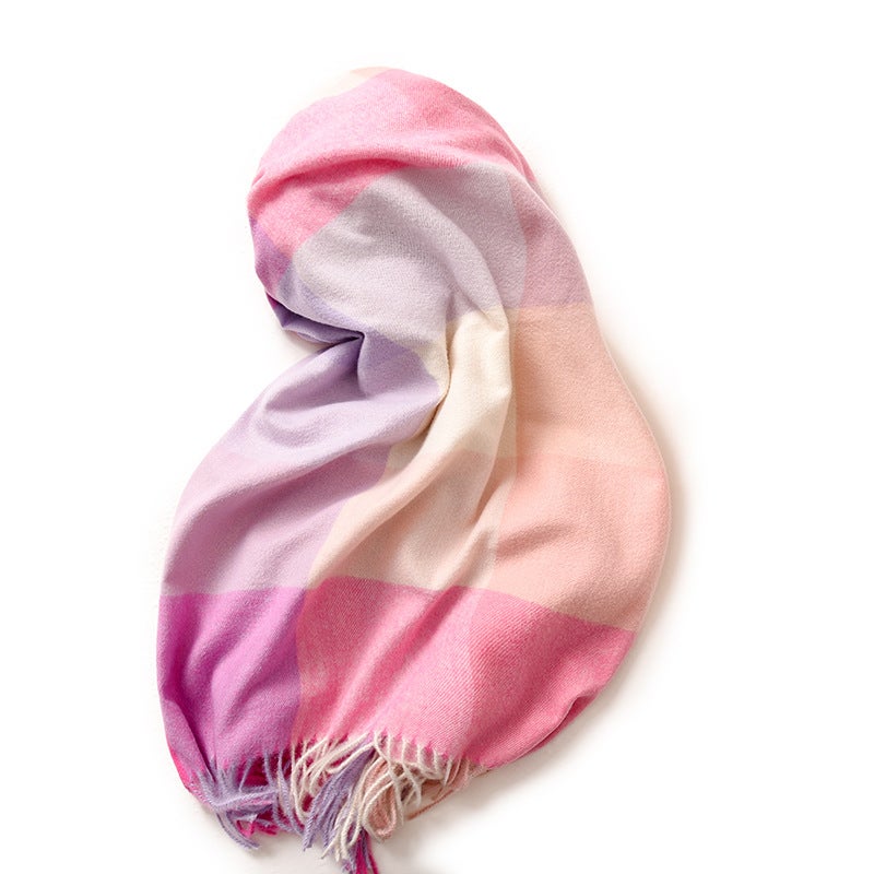 2025 Fashion Women'S Scarf Striped Plaid Large Shawl Elegant Socialite Style Warm Scarf Women'S High-End Sense - Image 3