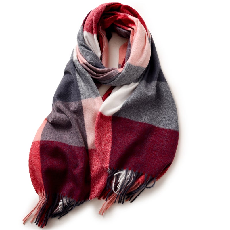 2025 Fashion Women'S Scarf Striped Plaid Large Shawl Elegant Socialite Style Warm Scarf Women'S High-End Sense - Image 1