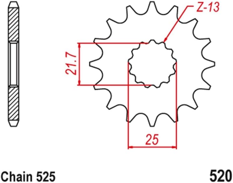 QASULER 525-16T Motorcycle Front Sprocket for Suzuki - Image 2