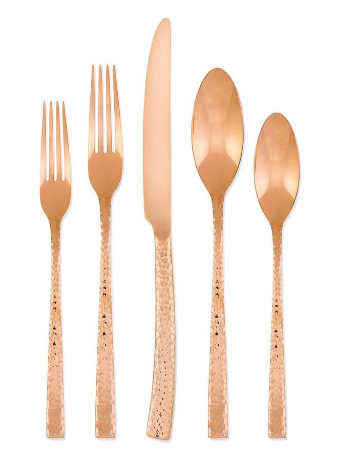 Hampton Forge Paris Hammered , Stainless Steel, 20-Piece Flatware Set, Copper - Image 1
