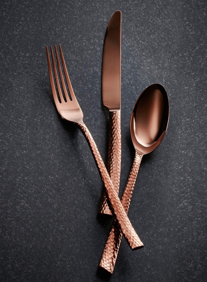 Hampton Forge Paris Hammered , Stainless Steel, 20-Piece Flatware Set, Copper - Image 2