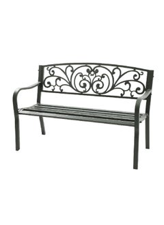 LIVING ACCENTS 2-Seater Weather Resistant Elegant Outdoor Bench Black 85 x 128 x 56 cm WS-A329  - Image 2