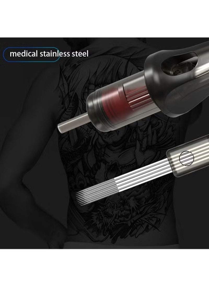 GMORO - 10PCS Tattoo Needle, Tattoo Syringe Needle Round Lined Film Professional Disposable Tattoo Needle For Rotary Tattoo Machine (1203RL) - Image 1