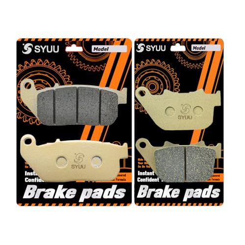 S SYUU Front Rear Brake Pads Set Compatible with Harley Davidson XL1200C Sportster Custom, XL1200L Sportster Low, XL883C Sportster Custom, XL 883 Low, XL883 Sportster Standard, XL 50 FA381F FA387R - Image 1