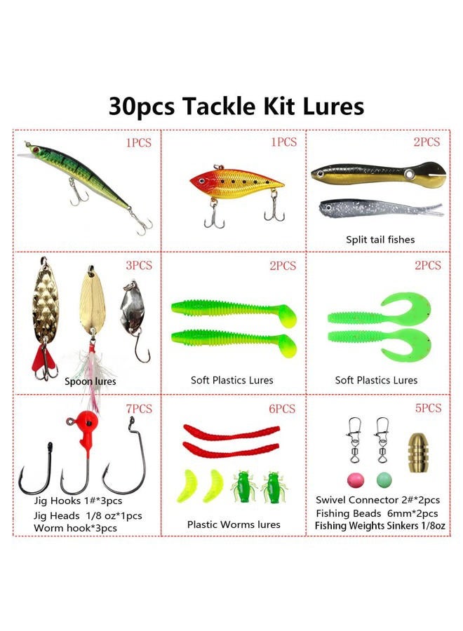 UperUper Fishing Lures Kit Set, Baits Tackle Including Crankbaits, Topwater, Spinnerbaits, Worms, Jigs, Hooks, Tackle Box and More Fishing Gear Lure for Bass Trout - Image 2