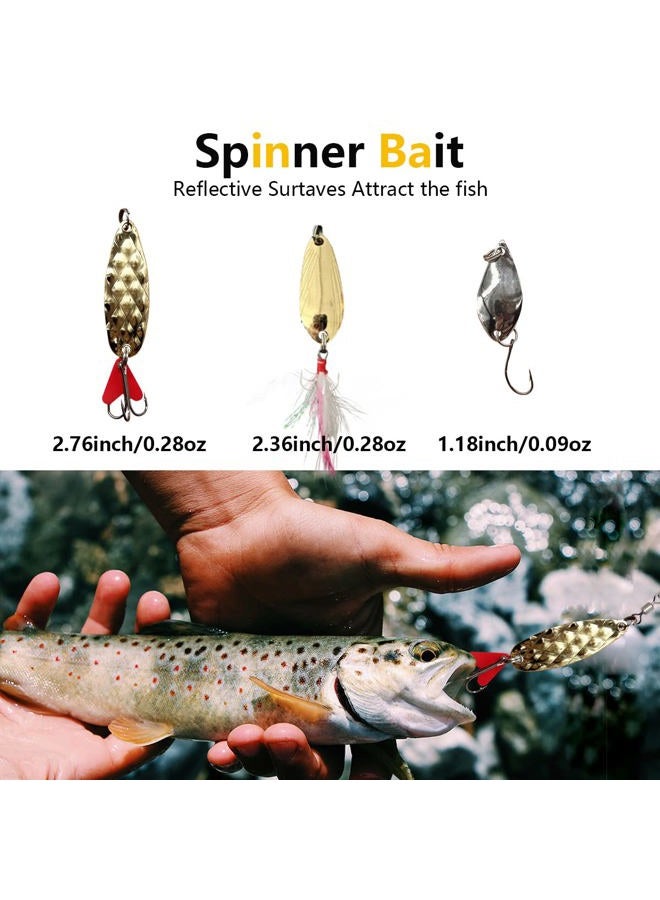 UperUper Fishing Lures Kit Set, Baits Tackle Including Crankbaits, Topwater, Spinnerbaits, Worms, Jigs, Hooks, Tackle Box and More Fishing Gear Lure for Bass Trout - Image 5