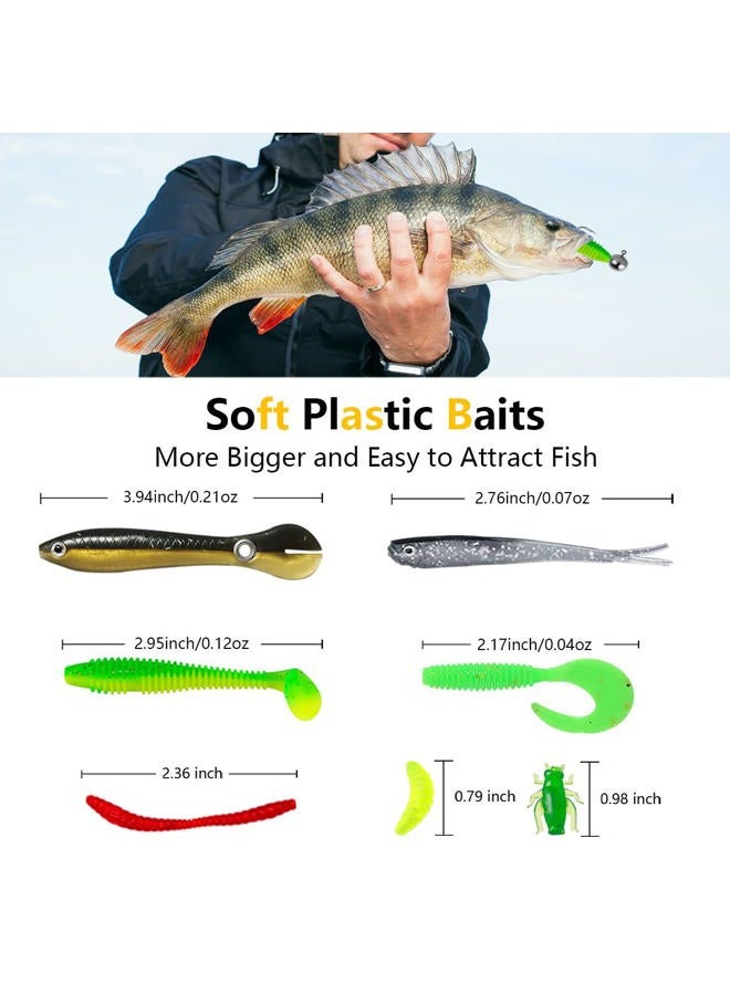 UperUper Fishing Lures Kit Set, Baits Tackle Including Crankbaits, Topwater, Spinnerbaits, Worms, Jigs, Hooks, Tackle Box and More Fishing Gear Lure for Bass Trout - Image 4