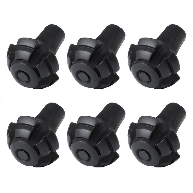 Favuit Hiking Pole Tips, Walking Stick Rubber Tips Trekking Poles 6Pcs Replacement Protectors Boot Tips Rubber Feet fits Most Standard Hiking Sticks 11mm Hole Diameter - Image 1