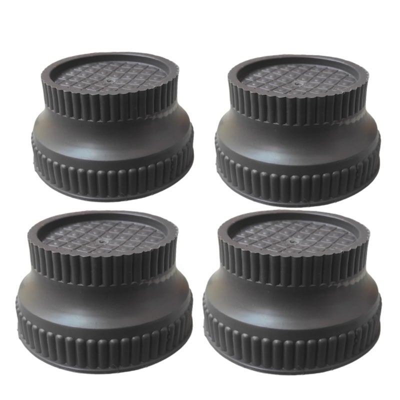 VUNNAVA VUNNAVA Round Plastic LegsFoot and Stand for Almirah Wardrobe Refrigerator Sofa Sleeping Bed Dinning Table and Dressing Table Black MultiPurpose 4 Pieces 12x65 cms
