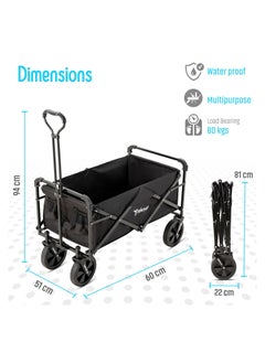 Teknum Folding Wagon Cart w/ Canopy-Black - pzsku/Z728366B9DD8327F60453Z/45/_/1688740811/e3bd432b-764b-433e-ba56-c220ffba74b8