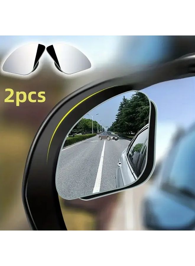 2pcs Frameless Reversing Assist Rearview Mirror Wide Angle Adjustable Convex - Image 2