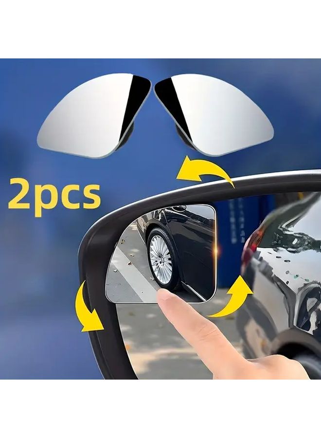 2pcs Frameless Reversing Assist Rearview Mirror Wide Angle Adjustable Convex - Image 1