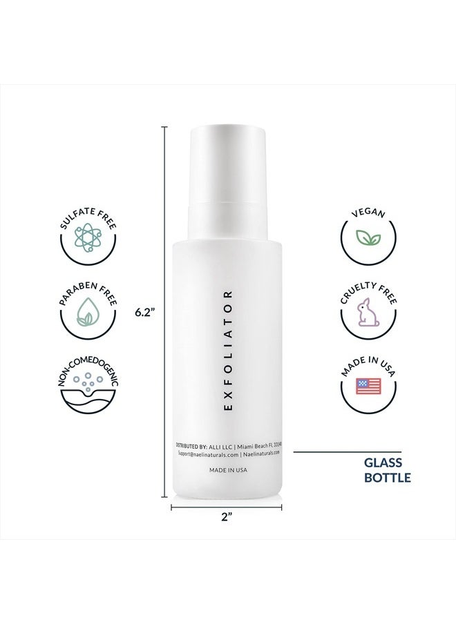 NAELI - AHA / BHA Exfoliating Face Wash - 10% Glycolic Acid & Salicylic Acid Cleanser, Anti Aging Acne & Wrinkle Reducing Facial Exfoliant, Pore Minimizer & Brightening Scrub - Vegan & Cruelty Free, 4 oz (AHA - Image 1