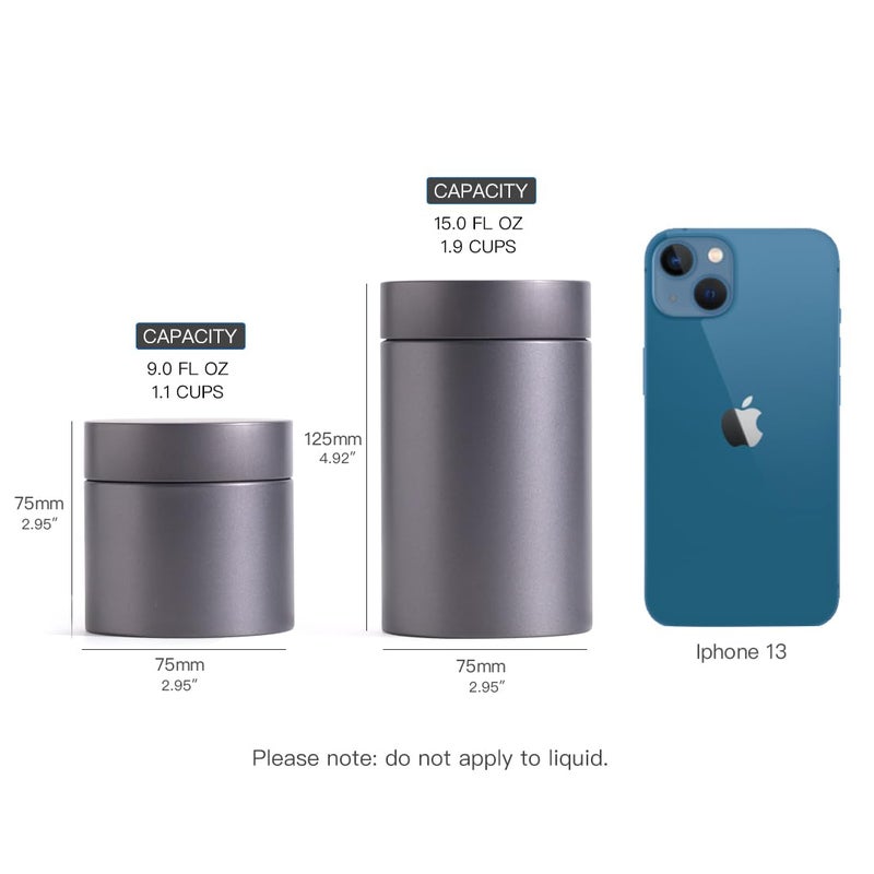 Tianhui 3 Packs Tea Tin Canister for Loose Tea Metal Tea Canister 9 oz 15 oz Round Tin Can for Coffee Beans Tea Container for Kitchen Storage Sugar Matcha Spice Powder (Mint Green, S_2.95x2.95) - Image 4