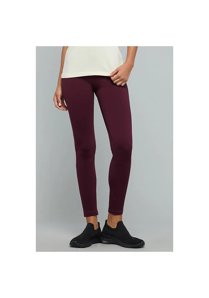 أر أند بي Solid Leggings with Elastic Waist