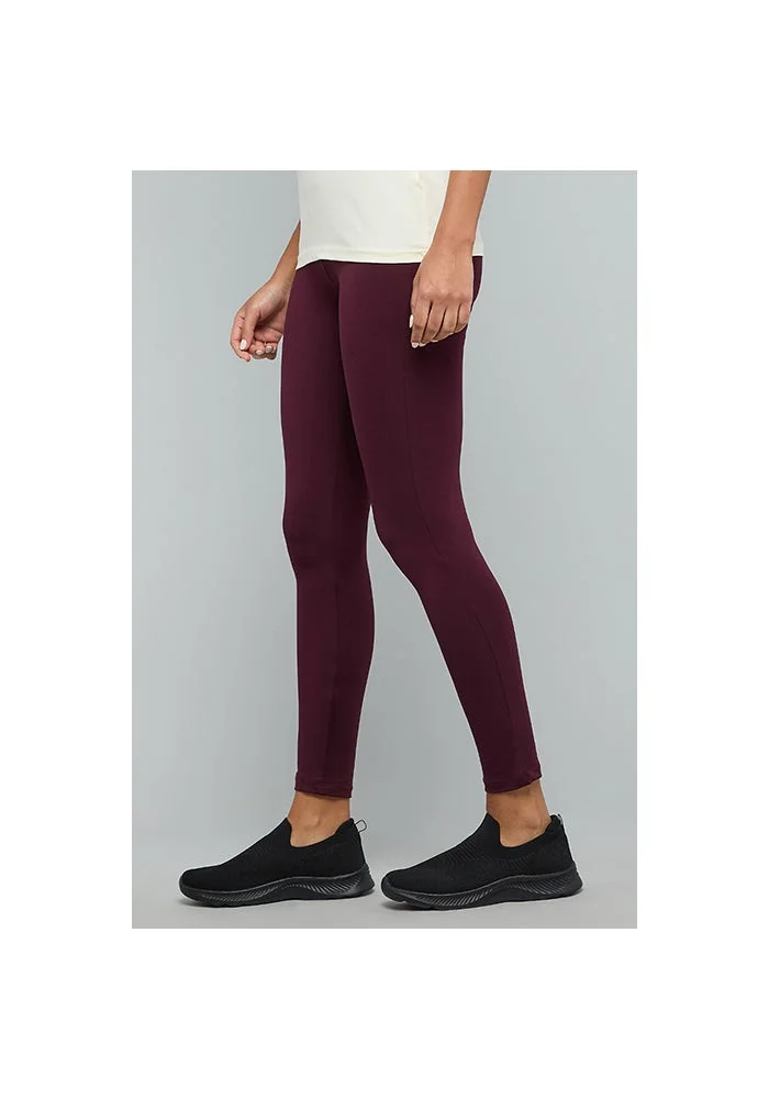 أر أند بي Solid Leggings with Elastic Waist