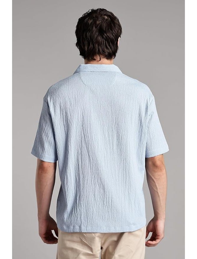 fyltr Men's Casual Shirt  - Textured Comfort: Crafted from a crinkled fabric that adds dimension and all-day ease - Image 3