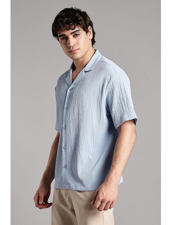 fyltr Men's Casual Shirt  - Textured Comfort: Crafted from a crinkled fabric that adds dimension and all-day ease - Image 2
