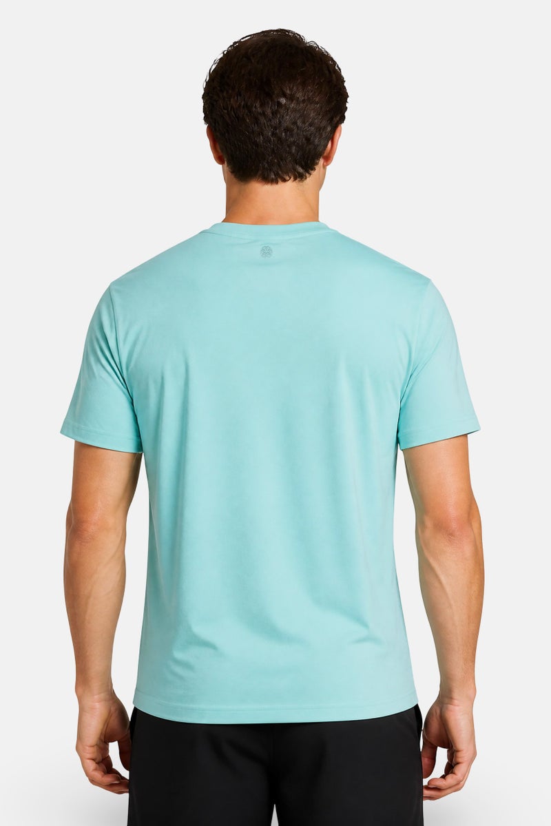 Gaiam Men Slim Fit Short Sleeve Training T-Shirt, Pastel Turquoise - Image 3