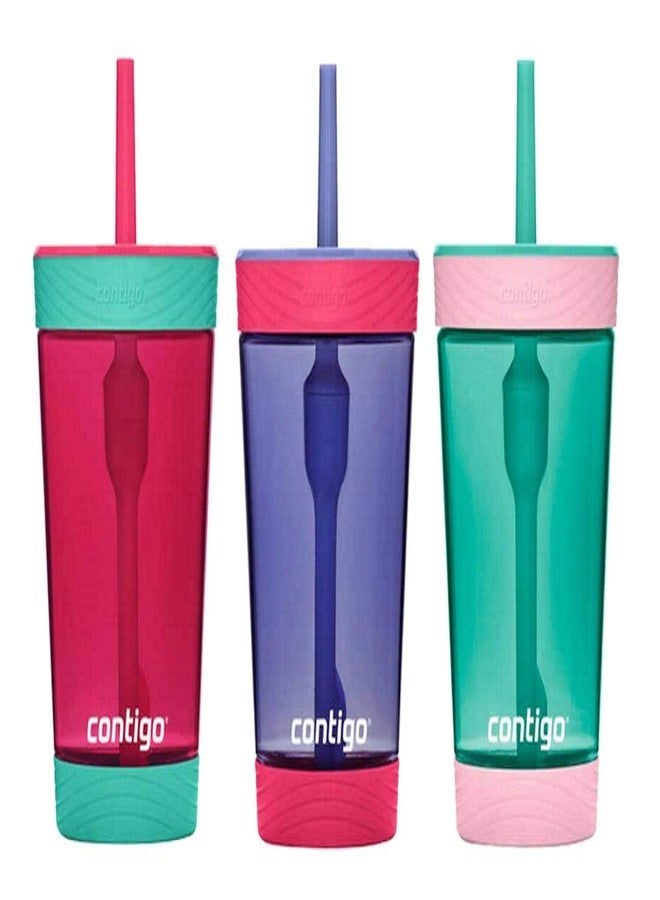 Contigo Kids 3 Pack Tumblers - Pink/Purple/Aqua (Red Purple Green) - Image 1