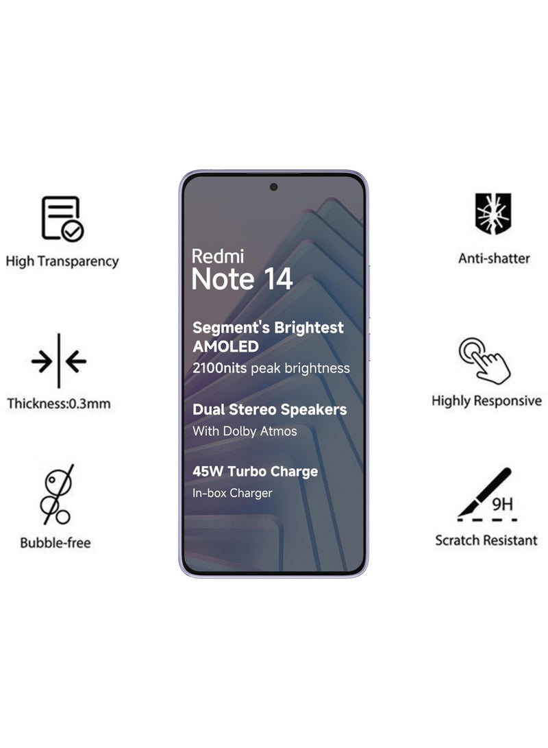 Waldic Xiaomi Redmi Note 14 Screen Protector | Tempered Glass Compatible with Xiaomi Redmi Note 14 | Screen Protector Full HD Quality Tempered Glass Anti-Scratch Edge to Edge Coverage with Easy Installation Kit - Black - Image 2
