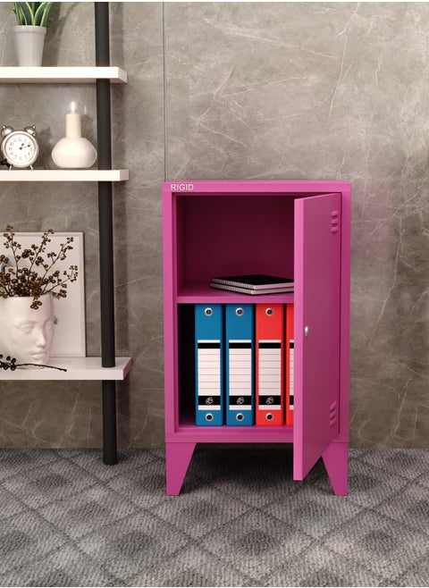 Steel Mini Locker with Key Lock Pink 68x40x30cm