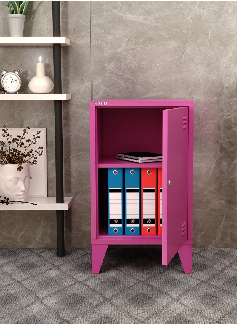 RIGID - Steel Mini Locker with Key Lock Pink 68x40x30cm - Image 1
