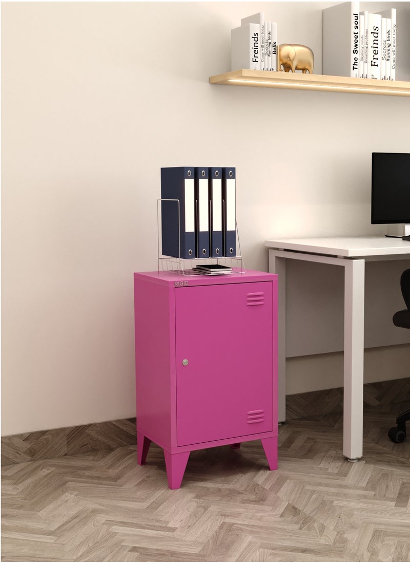 RIGID - Steel Mini Locker with Key Lock Pink 68x40x30cm - Image 1