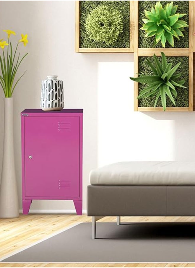 RIGID - Steel Mini Locker with Key Lock Pink 68x40x30cm - Image 1