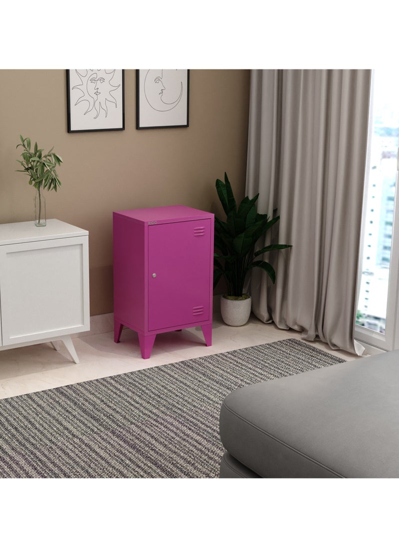 RIGID - Steel Mini Locker with Key Lock Pink 68x40x30cm - Image 1