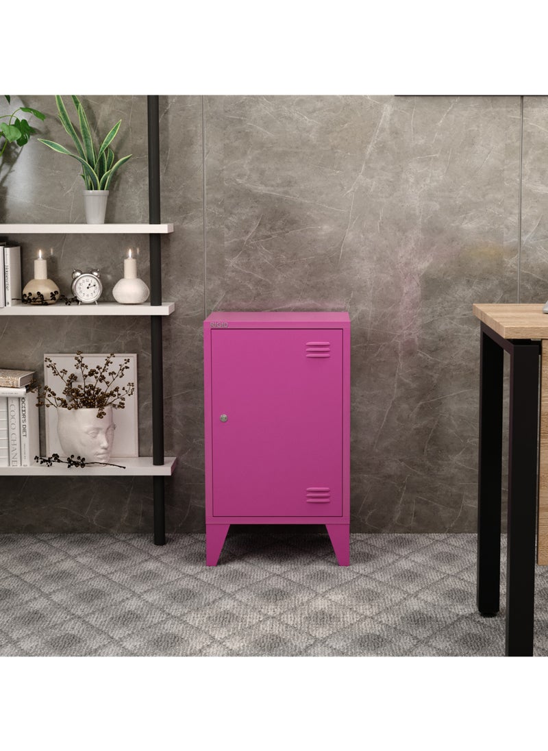 RIGID - Steel Mini Locker with Key Lock Pink 68x40x30cm - Image 1