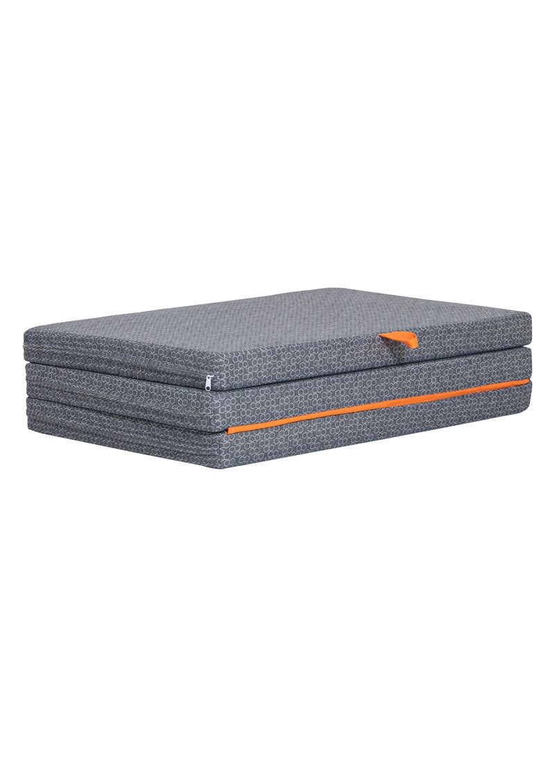 COMFY 180 X 90 X 10CM PREMIUM QUALITY LUXURIOUS GREY KNITTED FOLDING MATTRESS - Image 3
