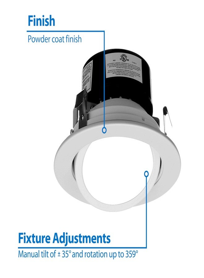 NICOR Lighting 4 inch LED Gimbal Downlight Retrofit Kit in 3000K (DLG4-10-120-3K-WH) - Image 3