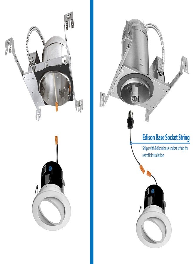 NICOR Lighting 4 inch LED Gimbal Downlight Retrofit Kit in 3000K (DLG4-10-120-3K-WH) - Image 5