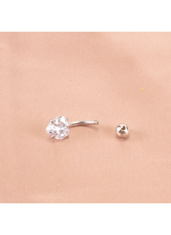 Generic Zirconic Silver Stainless Steel Heart Belly Piercing  - Image 2
