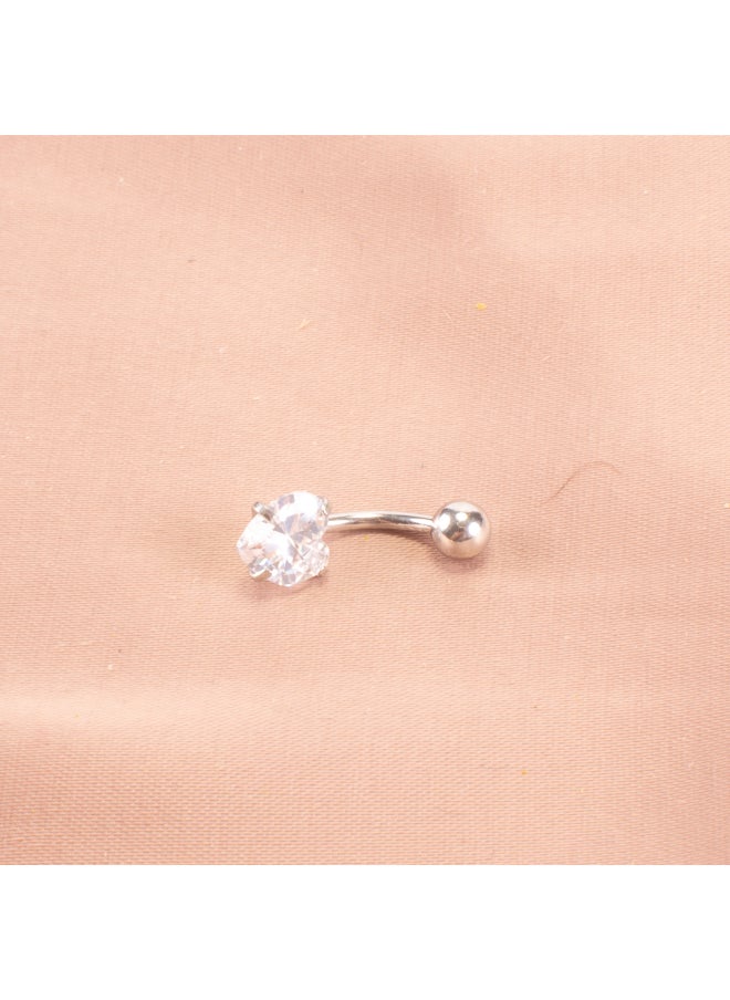 Generic Zirconic Silver Stainless Steel Heart Belly Piercing  - Image 1