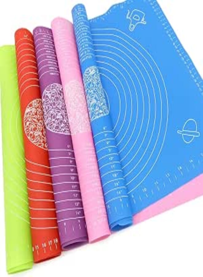 Non-Stick Silicone Baking Mat Extra Thick Silicone Mat with Scale Kneading Mat Baking Mat Pastry Fondant Dough Cover Baking Accessories multicolor