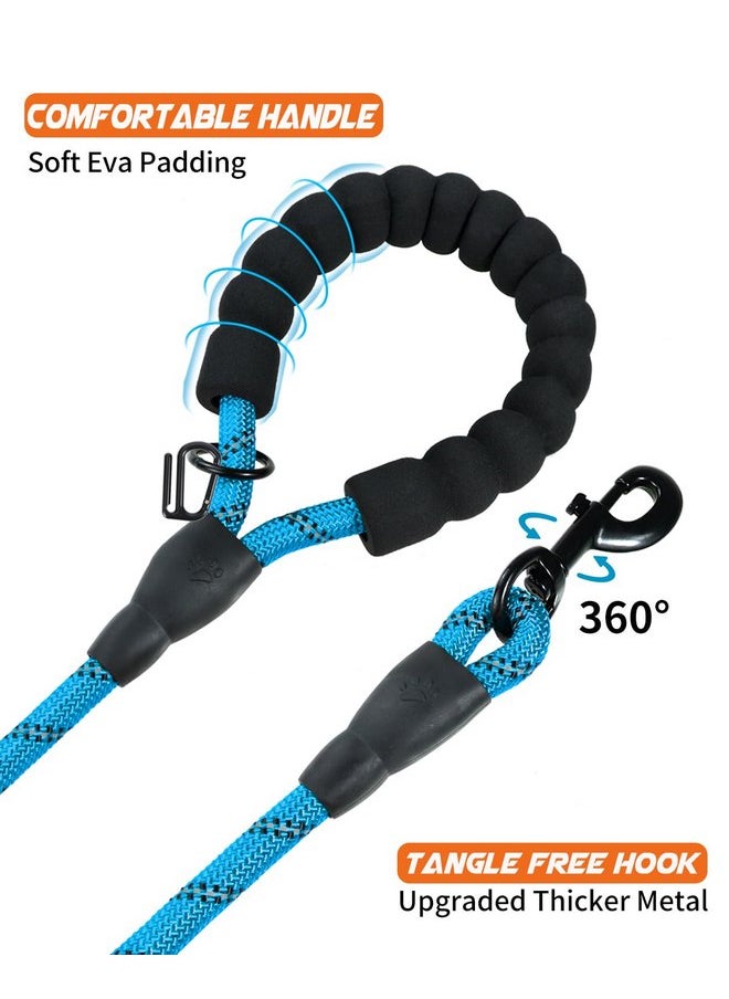 Joytale - Joytale Rope Dog Leash 5/6 FT with Convenient Poop Bag Holder, Heavy Duty Nylon Braided Dog Leash, Highly Reflective Threads Dog Leashes for Medium Large Dogs, SkyBlue, 6'×1/2'' - Image 1