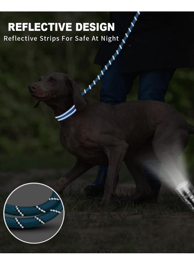 Joytale - Joytale Rope Dog Leash 5/6 FT with Convenient Poop Bag Holder, Heavy Duty Nylon Braided Dog Leash, Highly Reflective Threads Dog Leashes for Medium Large Dogs, SkyBlue, 6'×1/2'' - Image 1