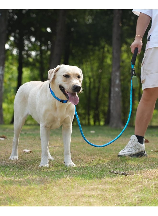 Joytale - Joytale Rope Dog Leash 5/6 FT with Convenient Poop Bag Holder, Heavy Duty Nylon Braided Dog Leash, Highly Reflective Threads Dog Leashes for Medium Large Dogs, SkyBlue, 6'×1/2'' - Image 1