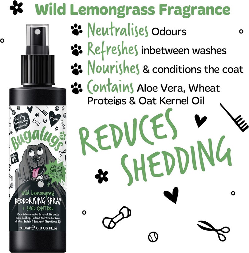 Bugalugs Wild Lemongrass Shed Control Dog Deodorising Spray - 200ML - Image 4