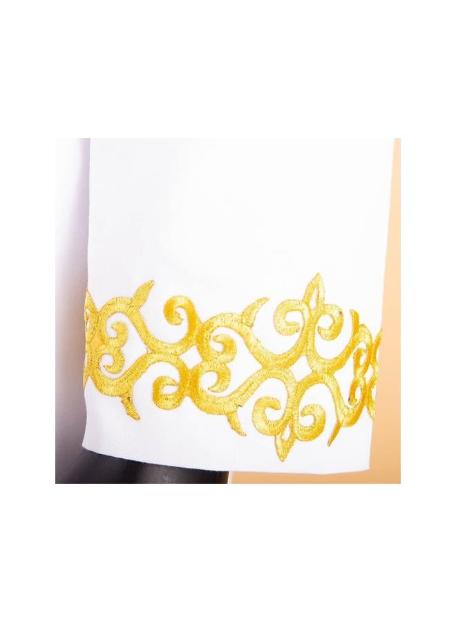 African Men Traditional Suit Dashiki Coats Chain Jacket and Pants Gold Embroidery Outwear Outfits for Wedding Evening - Image 2