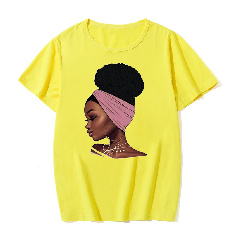 2020 Black Girl Women'S Colorful Short Sleeve T-Shirt Fashion Women'S T-Shirt Supply - Image 4