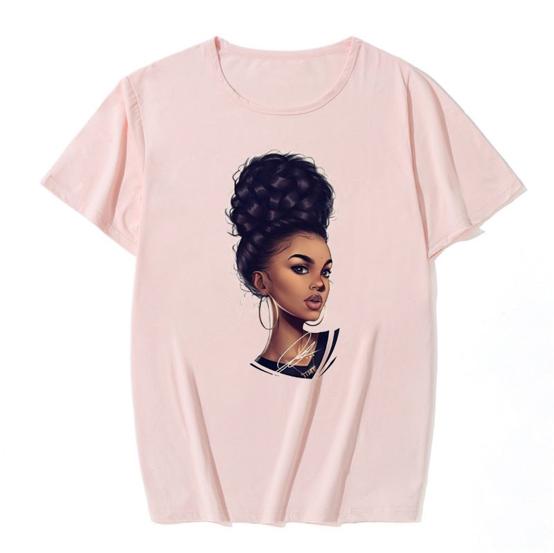 2020 Black Girl Women'S Colorful Short Sleeve T-Shirt Fashion Women'S T-Shirt Supply - Image 5